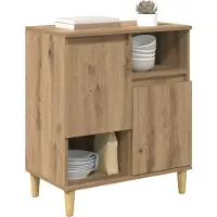 vidaXL Dressoir artisanaal eikenkleurig 35 x 60 x 70 cm Bewerkt hout
