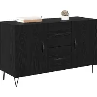 vidaXL Dressoir Zwart Eiken 100 x 36 x 60 cm Bewerkt hout