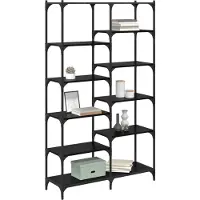 vidaXL Boekenplank 9-laags 100 x 32 x 170 cm Bewerkt hout Zwart eiken