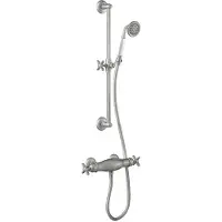 Tres Douchekraan clasic thermostatisch set incl. Glijstang en handdouche rvs