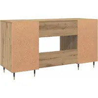 vidaXL Bureau artisanaal eikenkleurig Bewerkt hout 140 x 50 x 75 cm