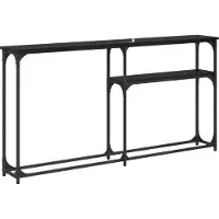 vidaXL Consoltabel Zwart Eiken 146 x 22.5 x 75 cm Bewerkt hout