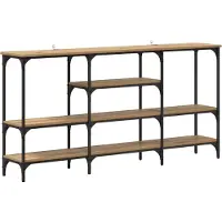 vidaXL Wandtafel artisanaal eikenkleurig 160 x 29 x 80 cm Bewerkt hout