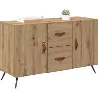 vidaXL Dressoir Artisan Eiken 100 x 36 x 60 cm Bewerkt hout