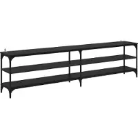 vidaXL TV Kast Zwart Eiken 200 x 30 x 50 cm Geengineerd Hout en IJzer