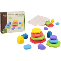 Jouéco houten regenboog stapelstenen educatief speelgoed 13-delig.