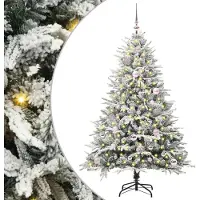 vidaXL Kunstmatige Voorverlichte Kerstboom met Ballenset Groen 150 cm