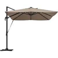 vidaXL Parasol 352 x 251 x 265 cm Polyester en Aluminium Taupe