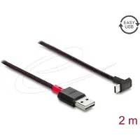 DeLOCK EASY-USB 2.0 Cable Type-A male to USB Type-C male angled up / down 2 m black