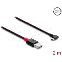 DeLOCK EASY-USB 2.0 Cable Type-A male to USB Type-C male angled left / right 2 m black
