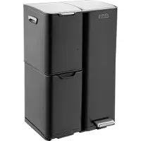 Luzzo ohio 60 ltr afvalscheidingsprullenbak rvs – pedaalemmer met soft close