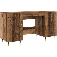 vidaXL Bureau Oud hout Bewerkt hout 140 x 50 x 75 cm