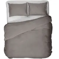 Kayori dekbedovertrek Saya taupe - 100% katoensatijn - 200 x 220 cm