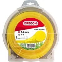 Oregon Geel grastrimdraad, rond, 2,4 mm diameter, 88 meter, grastrimmerdraad