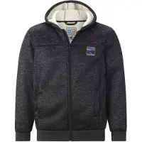 Jan Vanderstorm Comfort Fit Sweatjacket donkergrijs, Effen