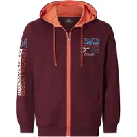 Jan Vanderstorm Comfort Fit Sweatjacket donkerrood, Veelkleurig