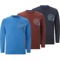 Jan Vanderstorm Regular Fit Sweatshirt blauw/rood, Bedrukt