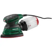 Parkside Schuurmachine 160 W - Oscillatiefrequentie: 13.000/26.000 tpm - Geïntegreerde afzuigfunctie met stofopvangbak - Ergonomische greep geschikt voor rechts- en linkshandigen