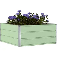 vidaXL Plantenbak Pastel Groen 100 x 100 x 45 cm Staal