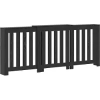 vidaXL Radiatoromsluiting, zwart, eikenlook, 205 x 21,5 x 83,5 cm