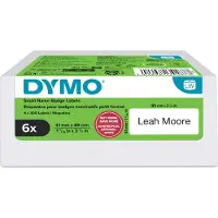 Dymo originele LabelWriter kleine naambadgelabels | 41 mm x 89 mm | Zelfklevend | 6 met elk 300 labels (1.800 zelfklevende etiketten) | voor de LabelWriter labelprinters | Gemaakt in Europa