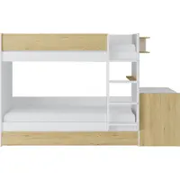 Vente-unique Stapelbed hout natuurlijk licht, wit 90 x 190 cm