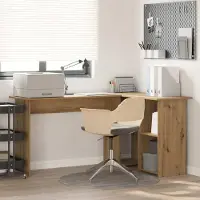 Prolenta Maison Exclusive - Bureau, ambachtelijk eikenhout, 142 x 102 x 73 cm, houtvezel