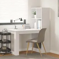 Prolenta Maison Exclusive - Tafel met planken, wit, 122 x 67 x 145 cm, composiethout