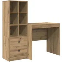 vidaXL Bureau Artisan Eiken 125,5 x 50 x 127 cm 2 st