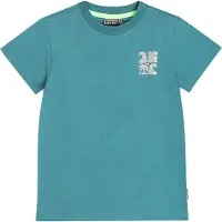 Tumble 'n dry T-shirt met backprint petrol Blauw Jongens Katoen Ronde hals - maat 128