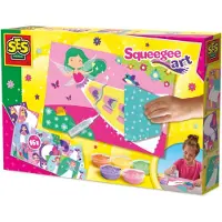 SES Creative Squeegee art - Knutselen - Vegan & Glutenvrij - Goed Uitwasbaar - Voor Meisjes Vanaf 5 Jaar - 16 Kaarten