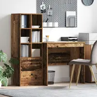 Prolenta Maison Exclusive - Tafel met lade, 2 stuks, gerecycled hout