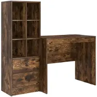 vidaXL Bureau, gerookt eikenhout, 135,5 x 50 x 127 cm, 2 stuks.