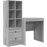 vidaXL Bureau Grijs Sonoma 115,5 x 50 x 127 cm 2 st