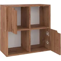 vidaXL Boekenkast 60x27,5x59,5 cm bewerkt hout bruin eikenkleurig