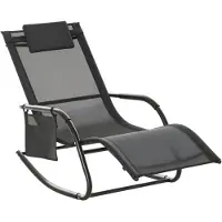 Outsunny Schommelstoel swingstoel tuinstoel schommelende ligstoel metaal mesh lichtgrijs 84A-160