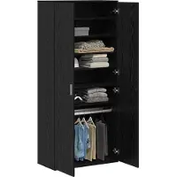 vidaXL Highboard 80 x 39 x 178 cm Bewerkt hout Zwart eiken