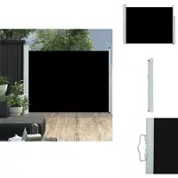 vidaXL Windscherm - Windschermen - Zijscherm - Zijschermen - Tuinscherm uittrekbaar 140x500 cm zwart