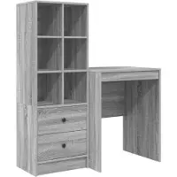 vidaXL Bureau, grijze Sonoma-kleur, 105,5 x 50 x 127 cm, 2 stuks.