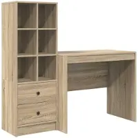 vidaXL Bureau Sonoma Eik 135,5 x 50 x 127 cm 2 st
