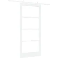 vidaXL Schuifdeur ORKDAL 93 x 202 cm Massief grenenhout en glas Wit