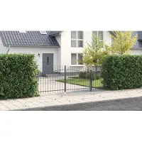 vidaXL Tuinpoort WOERDEN 150 x 400 cm Vergrendelbaar Staal Grijs