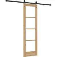 vidaXL Schuifdeur 61 x 198,5 cm Massief grenenhout en glas