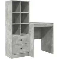 vidaXL Bureau Beton Grijs 105,5 x 50 x 127 cm 2 st