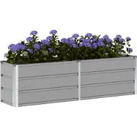 vidaXL Plantenbak Lichtgrijs 160 x 40 x 45 cm Staal