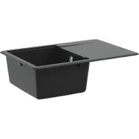 vidaXL Wasbak 80% Kwarts en 20% Hars 670 x 460 mm Zwart