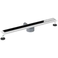 vidaXL Doucheafvoer glazen dekking met 360° sifon Zwart 80 cm