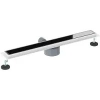 vidaXL Doucheafvoer glazen dekking met 360° sifon Zwart 70 cm