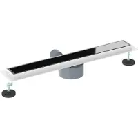 vidaXL Doucheafvoer glazen dekking met 360° sifon Zwart 60 cm