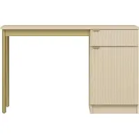 Vente-unique Bureau met opbergruimte - MDF en metaal - Beige en goud - MILIAKI